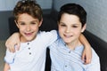 portrait of happy brothers hugging each other Royalty Free Stock Photo
