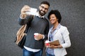 Portrait of happy business friends enjoying the break from meeting Royalty Free Stock Photo