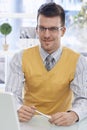 Portrait of happy businessman in glasses Royalty Free Stock Photo