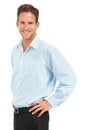 Portrait, happy businessman and smile on studio background, leadership and trust in Australia. Male model, corporate Royalty Free Stock Photo