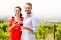 Portrait of happy couple holding wineglasses Royalty Free Stock Photo