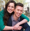 Portrait of a happy couple outdoors Royalty Free Stock Photo