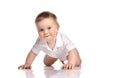 Portrait of happy crawling baby boy Royalty Free Stock Photo