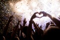 Portrait of happy crowd enjoying at music festival