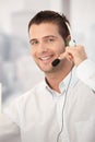 Portrait of happy customer service operator Royalty Free Stock Photo