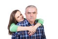 Portrait of happy daughter hugging her father Royalty Free Stock Photo