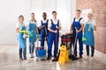 Portrait Of Diverse Janitors Royalty Free Stock Photo