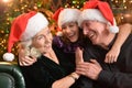 Portrait of happy family celebrating christmas at home Royalty Free Stock Photo