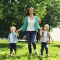 Portrait of happy family having fun together outdoors Royalty Free Stock Photo