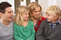 Portrait Of Happy Family At Home Royalty Free Stock Photo