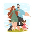 Portrait of Happy Family with Kids Spend Weekend Royalty Free Stock Photo