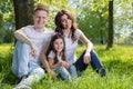 Portrait of happy family in park Royalty Free Stock Photo