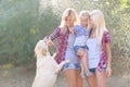 Portrait of a happy family in the summer Royalty Free Stock Photo