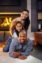 Portrait of happy family of three Royalty Free Stock Photo