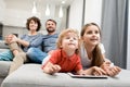 Happy Family in Living Room Royalty Free Stock Photo
