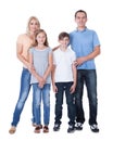 Portrait of happy family on white background Royalty Free Stock Photo