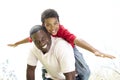 Portrait of Happy Father and Son In Park Royalty Free Stock Photo