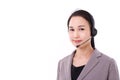 Portrait of happy female customer service executive with headset Royalty Free Stock Photo