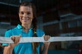 Portrait of happy female volleyball player Royalty Free Stock Photo