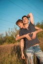 Portrait of a happy gay couple outdoors Royalty Free Stock Photo