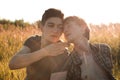 Portrait of a happy gay couple outdoors Royalty Free Stock Photo