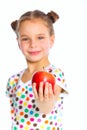 Portrait of happy girl with apple Royalty Free Stock Photo