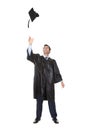 Portrait of happy graduate student cheering Royalty Free Stock Photo