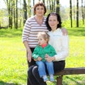 Portrait of happy grandmother, daughter and granddaughter outdoors Royalty Free Stock Photo