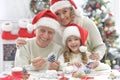 Family preparing for Christmas Royalty Free Stock Photo