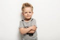 Portrait of happy joyful beautiful little boy Royalty Free Stock Photo