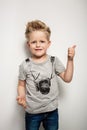 Portrait of happy joyful beautiful little boy Royalty Free Stock Photo