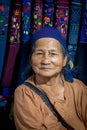 Portrait of a happy Laotian old woman