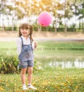 Portrait happy little girl with balloon Royalty Free Stock Photo