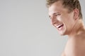 Portrait of Happy Looking and Laughing Handsome Caucasian Man Wi Royalty Free Stock Photo