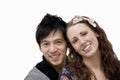 Portrait of happy loving couple over white background Royalty Free Stock Photo