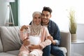 Portrait Of Happy Loving Islamic Family Awaiting For A Baby Royalty Free Stock Photo