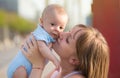 Portrait of happy loving mother and her baby Royalty Free Stock Photo