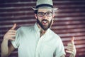 Portrait of happy man gesturing Royalty Free Stock Photo