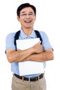 Portrait of happy man holding documents Royalty Free Stock Photo