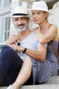 portrait happy mature couple smiling Royalty Free Stock Photo