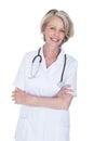 Portrait of happy mature female doctor Royalty Free Stock Photo