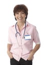 Portrait of happy mature female doctor
