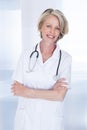 Portrait of happy mature female doctor Royalty Free Stock Photo