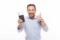 Portrait of a happy mature man dressed in shirt Royalty Free Stock Photo