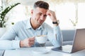 Portrait of a happy mature man using laptop computer Royalty Free Stock Photo