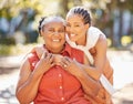 Portrait happy mature woman and her adult daughter spending quality time together in the park during summer. Beautiful Royalty Free Stock Photo