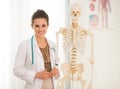 Portrait of happy medical doctor woman teaching Royalty Free Stock Photo
