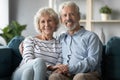 Portrait of happy middle aged retired family couple. Royalty Free Stock Photo