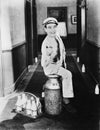 Portrait of happy milkman Royalty Free Stock Photo