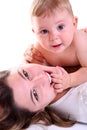 Portrait of happy mother and baby Royalty Free Stock Photo